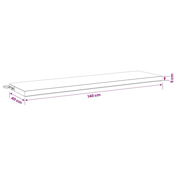 vidaXL Vankúš na lavičku SOEST 100% polyester Modrá 140 x 40 x 5 cm – Obrázok 9