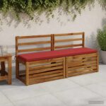 vidaXL Vankúš na lavičku SOEST 100% polyester Červená 140 x 40 x 5 cm