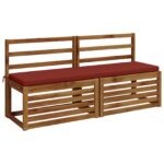 vidaXL Vankúš na lavičku SOEST 100% polyester Červená 140 x 40 x 5 cm – Obrázok 3