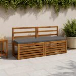 vidaXL Vankúš na lavičku SOEST 100% polyester Sivá 140 x 40 x 5 cm