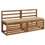 vidaXL Vankúš na lavičku SOEST 100% polyester Béžová 150 x 40 x 5 cm – Obrázok 3