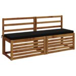 vidaXL Vankúš na lavičku SOEST 100% polyester Čierna 150 x 40 x 5 cm – Obrázok 2