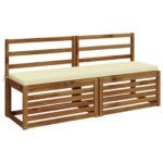 vidaXL Vankúš na lavičku SOEST 100% polyester Krémová 150 x 40 x 5 cm – Obrázok 3