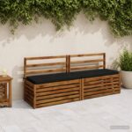 vidaXL Vankúš na lavičku SOEST 100% polyester Čierna 170 x 40 x 5 cm