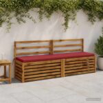 vidaXL Vankúš na lavičku SOEST 100% polyester Červená 180 x 40 x 5 cm