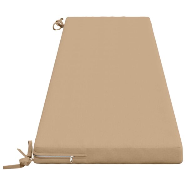 vidaXL Vankúš na lavičku SOEST 100% polyester Piesková 200 x 40 x 5 cm – Obrázok 4