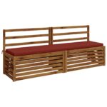 vidaXL Vankúš na lavičku SOEST 100% polyester Červená 200 x 40 x 5 cm – Obrázok 3