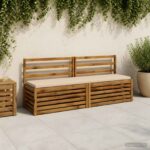 vidaXL Vankúš na lavičku SOEST 100% polyester Krémová 200 x 40 x 5 cm