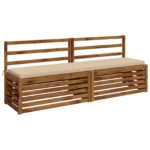 vidaXL Vankúš na lavičku SOEST 100% polyester Krémová 200 x 40 x 5 cm – Obrázok 3