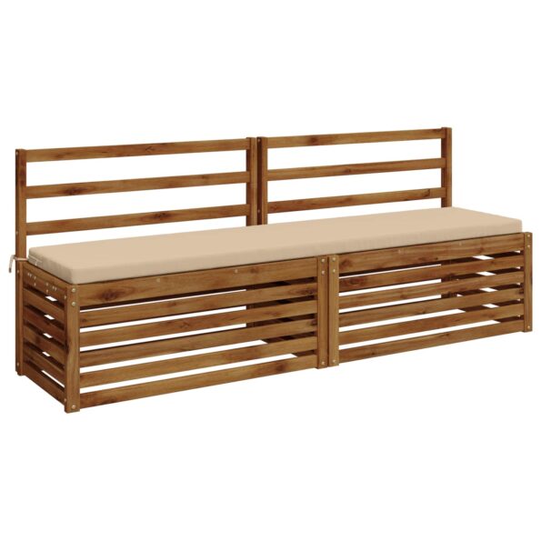 vidaXL Vankúš na lavičku SOEST 100% polyester Krémová 200 x 40 x 5 cm – Obrázok 3