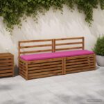 vidaXL Vankúš na lavičku SOEST 100% polyester Ružová 200 x 40 x 5 cm