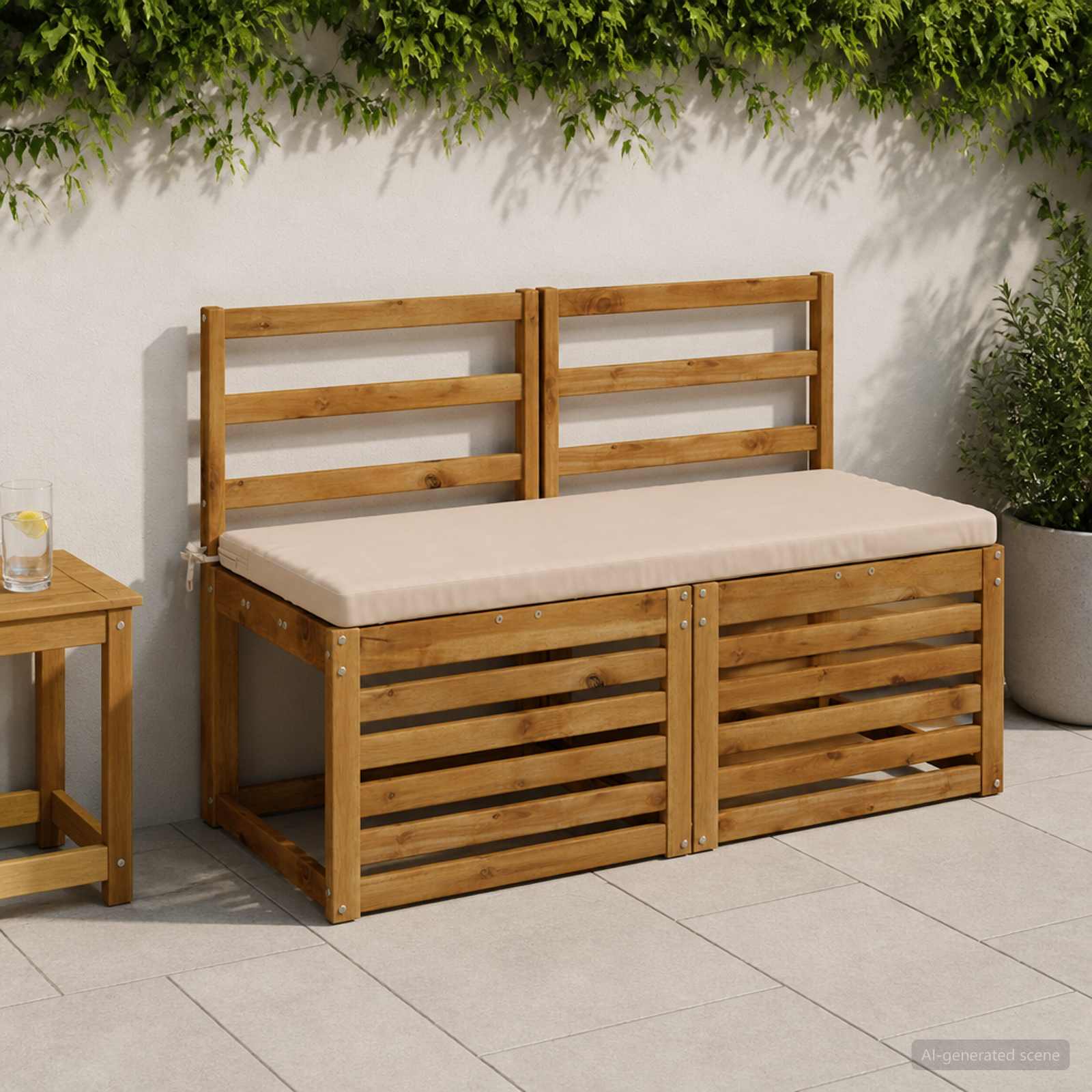 949276_1.jpg vidaXL Vankúš na lavičku SOEST 100% polyester Krémová 110 x 50 x 5 cm – Obrázok 1