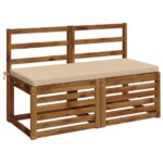 vidaXL Vankúš na lavičku SOEST 100% polyester Krémová 110 x 50 x 5 cm – Obrázok 3