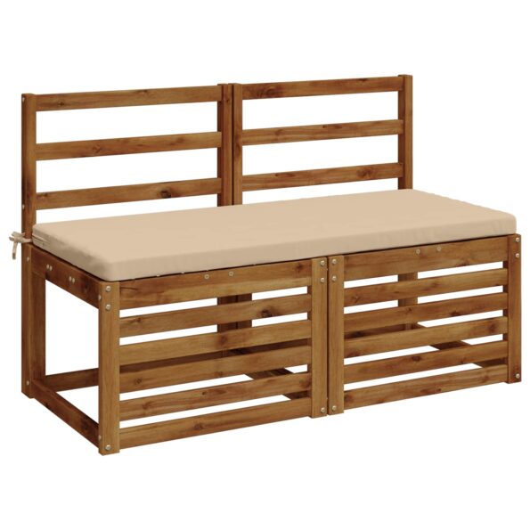 vidaXL Vankúš na lavičku SOEST 100% polyester Krémová 110 x 50 x 5 cm – Obrázok 3