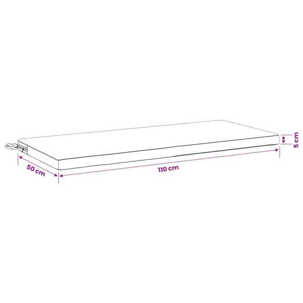 vidaXL Vankúš na lavičku SOEST 100% polyester Krémová 110 x 50 x 5 cm – Obrázok 9