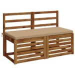 vidaXL Vankúš na lavičku SOEST 100% polyester Piesková 120 x 50 x 5 cm – Obrázok 3