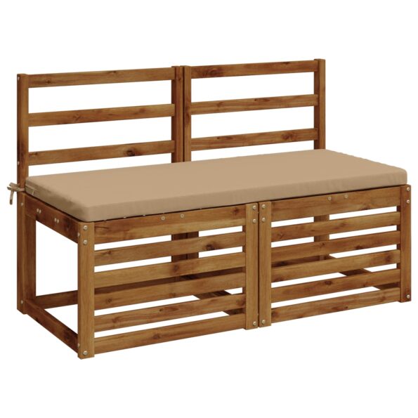 vidaXL Vankúš na lavičku SOEST 100% polyester Piesková 120 x 50 x 5 cm – Obrázok 3