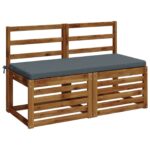 vidaXL Vankúš na lavičku SOEST 100% polyester Modrá 120 x 50 x 5 cm – Obrázok 3