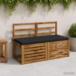 vidaXL Vankúš na lavičku SOEST 100% polyester Čierna 120 x 50 x 5 cm