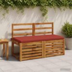vidaXL Vankúš na lavičku SOEST 100% polyester Červená 120 x 50 x 5 cm