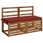 vidaXL Vankúš na lavičku SOEST 100% polyester Červená 120 x 50 x 5 cm – Obrázok 3