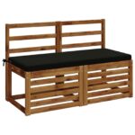 vidaXL Vankúš na lavičku SOEST 100% polyester Čierna 120 x 50 x 5 cm – Obrázok 3
