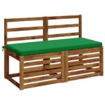 vidaXL Vankúš na lavičku SOEST 100% polyester Zelená 120 x 50 x 5 cm – Obrázok 3