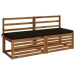 vidaXL Vankúš na lavičku SOEST 100% polyester Čierna 140 x 50 x 5 cm – Obrázok 3