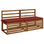 vidaXL Vankúš na lavičku SOEST 100% polyester Červená 140 x 50 x 5 cm – Obrázok 3