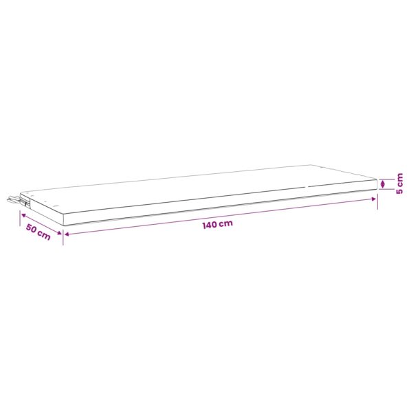 vidaXL Vankúš na lavičku SOEST 100% polyester Červená 140 x 50 x 5 cm – Obrázok 9