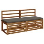 vidaXL Vankúš na lavičku SOEST 100% polyester Sivá 140 x 50 x 5 cm – Obrázok 3
