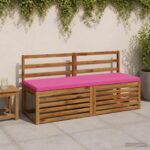 vidaXL Vankúš na lavičku SOEST 100% polyester Ružová 140 x 50 x 5 cm
