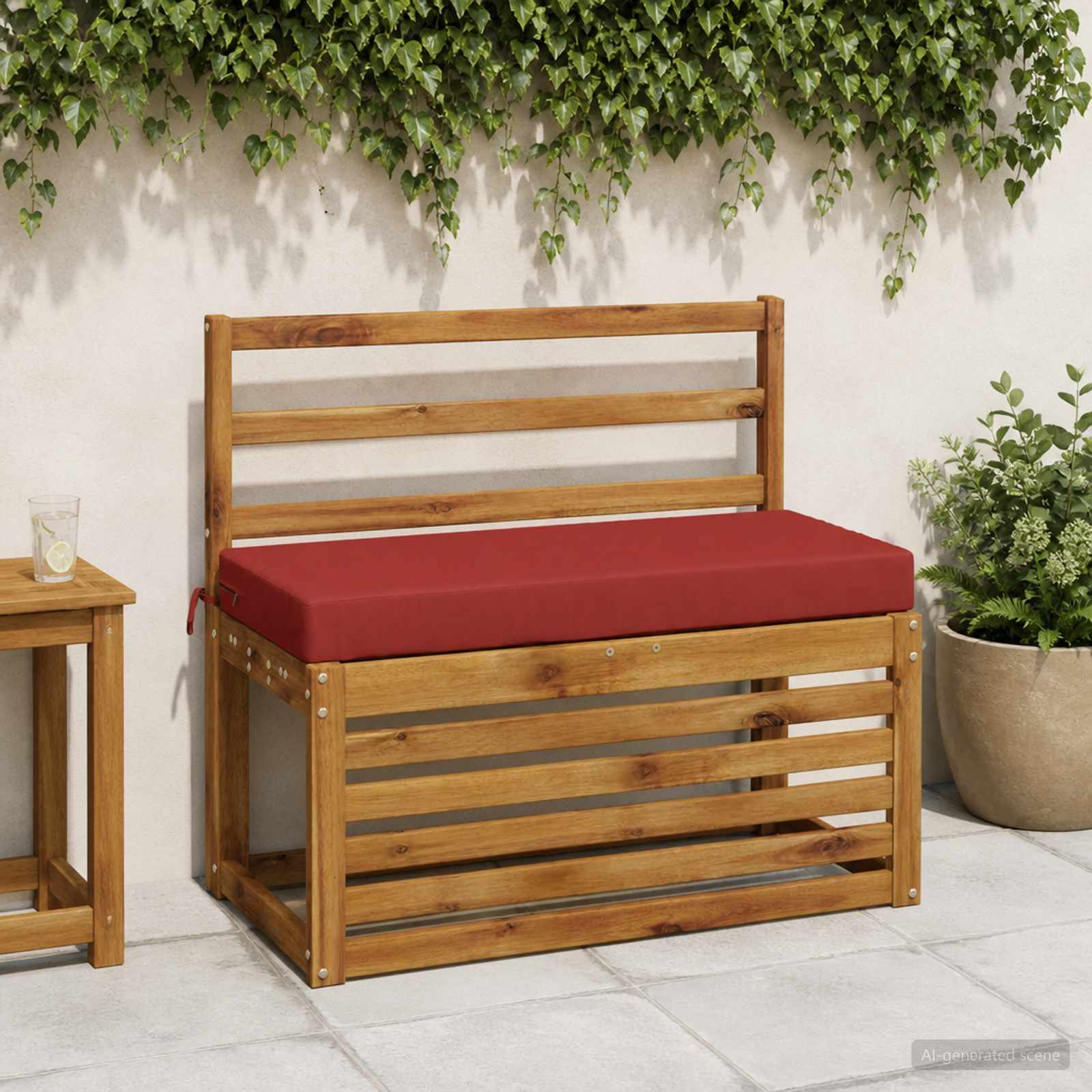 949502_1.jpg vidaXL Vankúš na lavičku SOEST 100% polyester Červená 60 x 40 x 8 cm – Obrázok 1