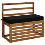 vidaXL Vankúš na lavičku SOEST 100% polyester Čierna 60 x 40 x 8 cm – Obrázok 3