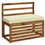 vidaXL Vankúš na lavičku SOEST 100% polyester Krémová 60 x 40 x 8 cm – Obrázok 3