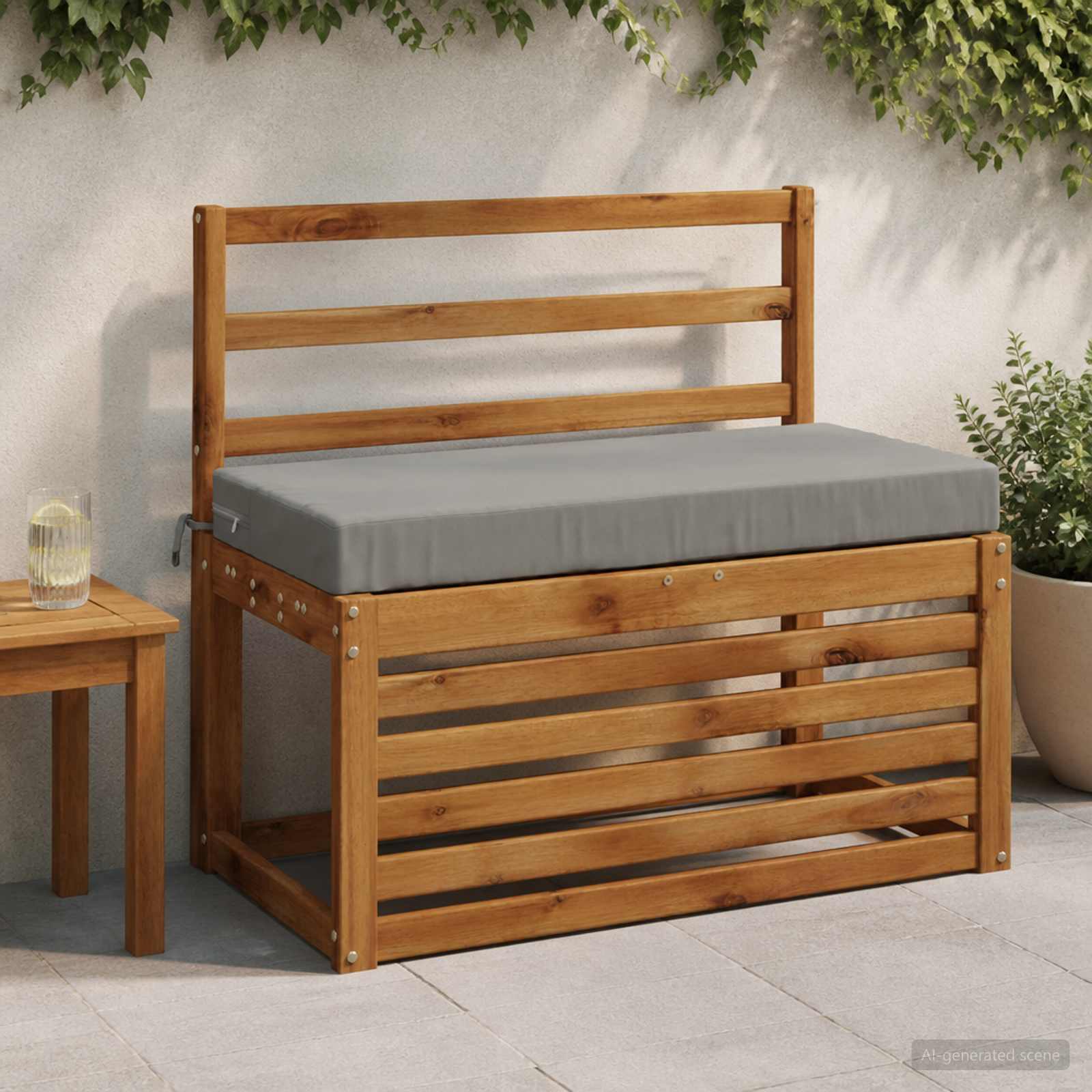 949524_1.jpg vidaXL Vankúš na lavičku SOEST 100% polyester Sivá 60 x 40 x 8 cm – Obrázok 1