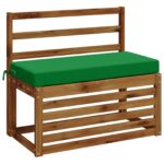 vidaXL Vankúš na lavičku SOEST 100% polyester Zelená 60 x 40 x 8 cm – Obrázok 3