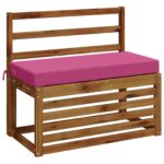 vidaXL Vankúš na lavičku SOEST 100% polyester Ružová 60 x 40 x 8 cm – Obrázok 3