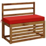 vidaXL Vankúš na lavičku SOEST 100% polyester Červená 60 x 40 x 8 cm – Obrázok 3
