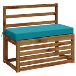 vidaXL Vankúš na lavičku SOEST 100% polyester Tyrkysová 60 x 40 x 8 cm – Obrázok 3