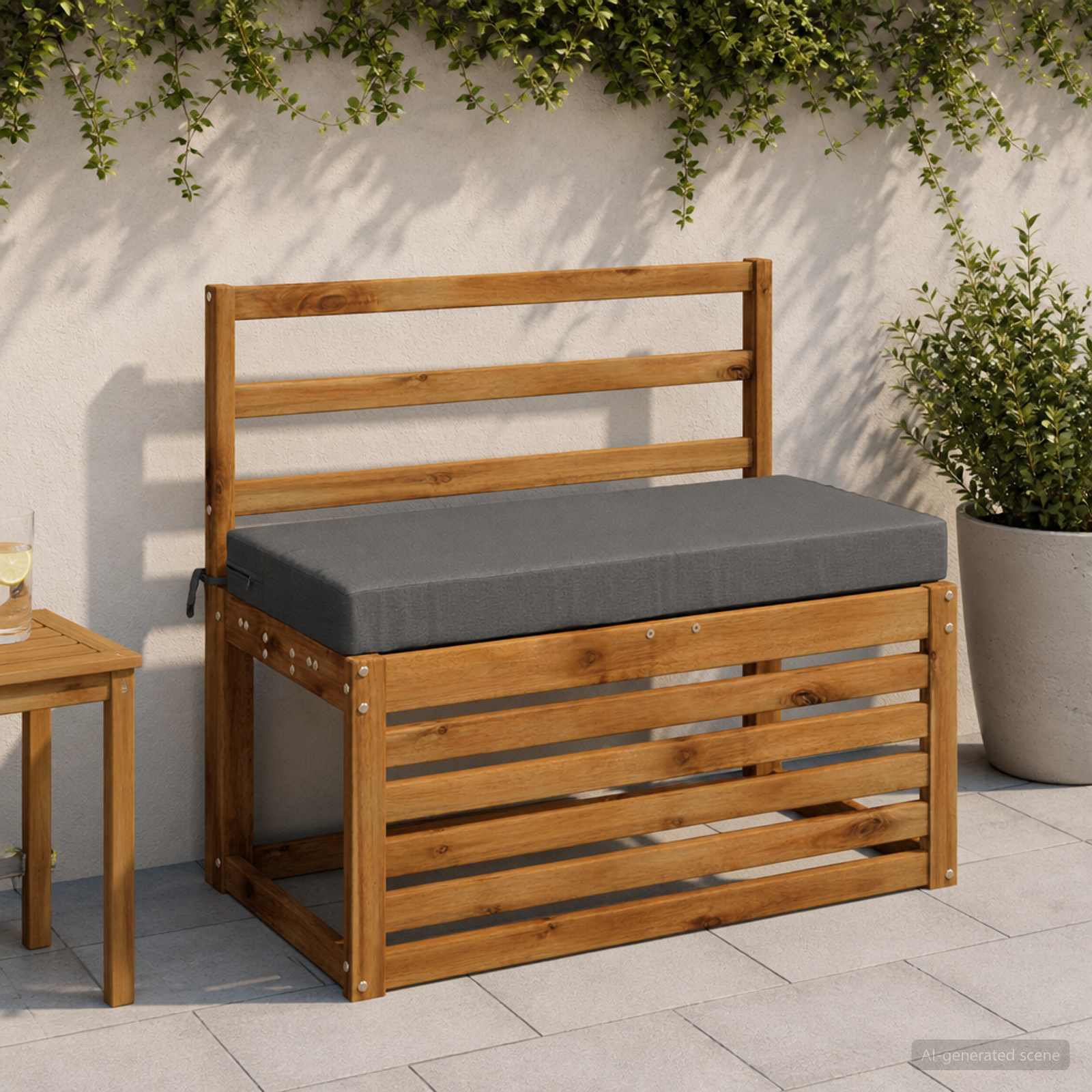 949564_1.jpg vidaXL Vankúš na lavičku SOEST 100% polyester Sivá 80 x 40 x 8 cm – Obrázok 1