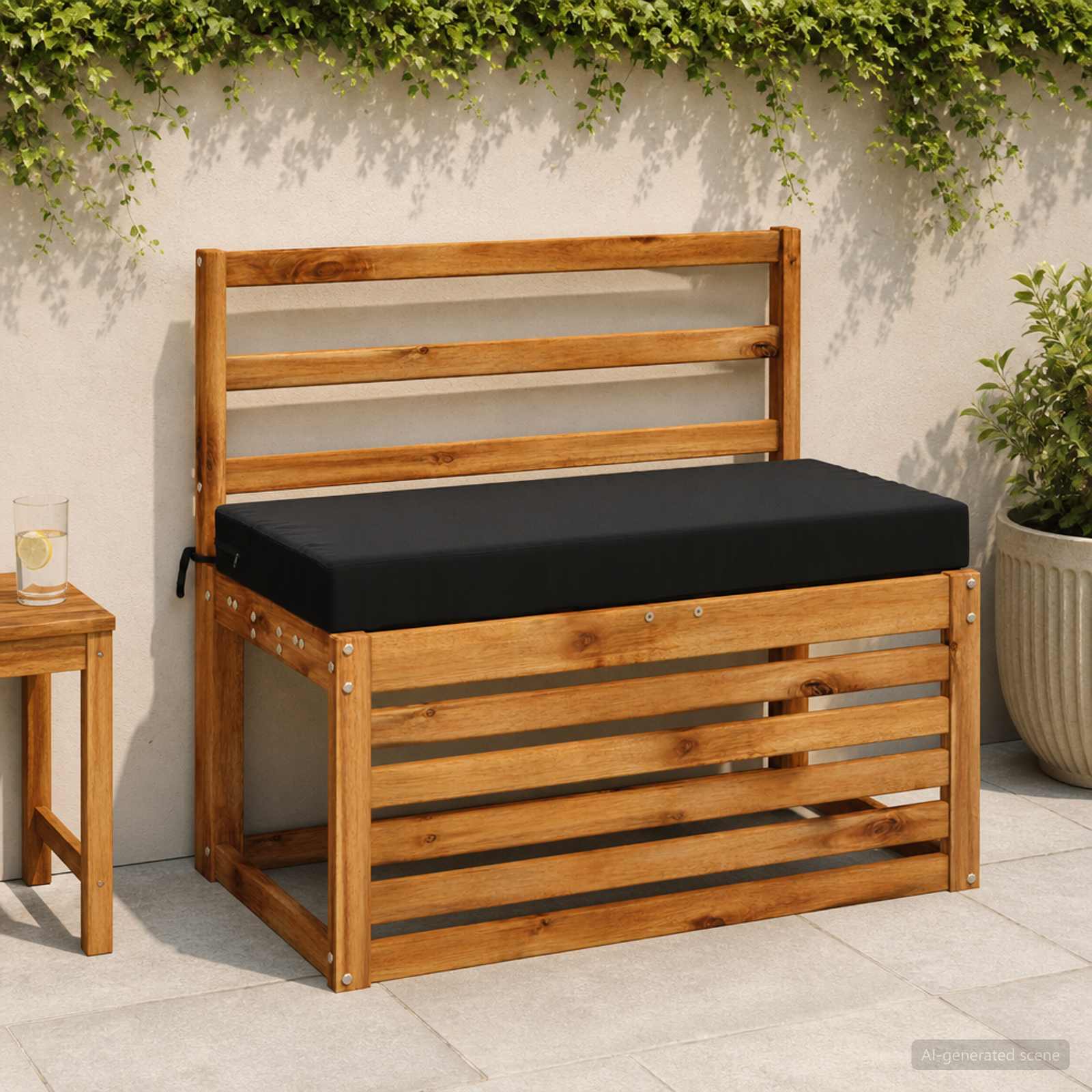 949574_1.jpg vidaXL Vankúš na lavičku SOEST 100% polyester Čierna 80 x 40 x 8 cm – Obrázok 1