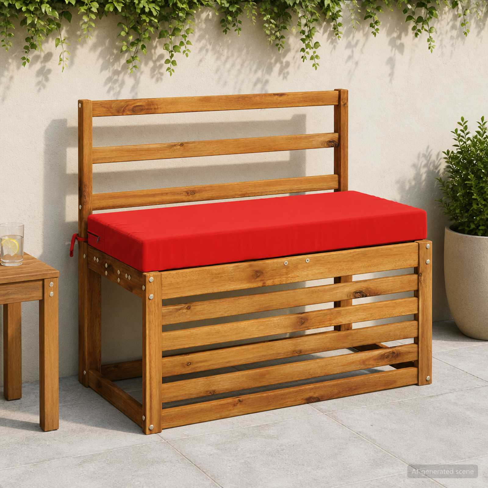 949594_1.jpg vidaXL Vankúš na lavičku SOEST 100% polyester Červená 80 x 40 x 8 cm – Obrázok 1