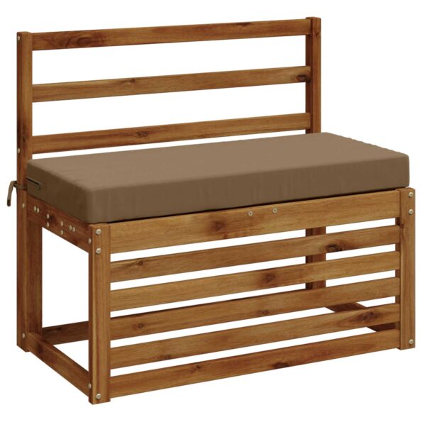 vidaXL Vankúš na lavičku SOEST 100% polyester Sivohnedá 80 x 40 x 8 cm – Obrázok 3