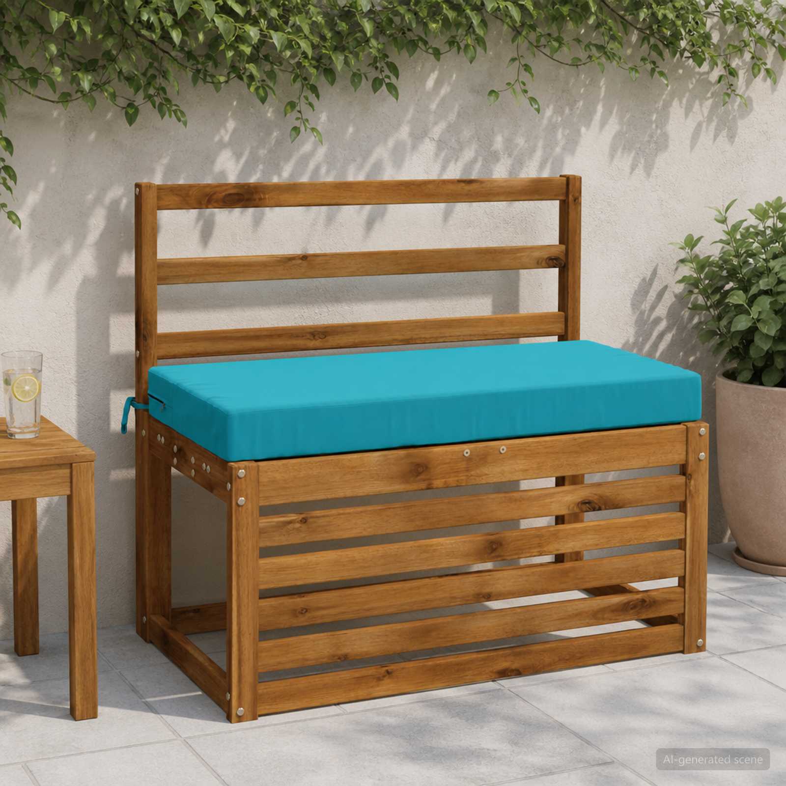 949598_1.jpg vidaXL Vankúš na lavičku SOEST 100% polyester Tyrkysová 80 x 40 x 8 cm – Obrázok 1