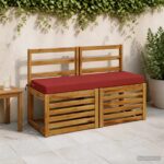 vidaXL Vankúš na lavičku SOEST 100% polyester Červená 100 x 40 x 8 cm