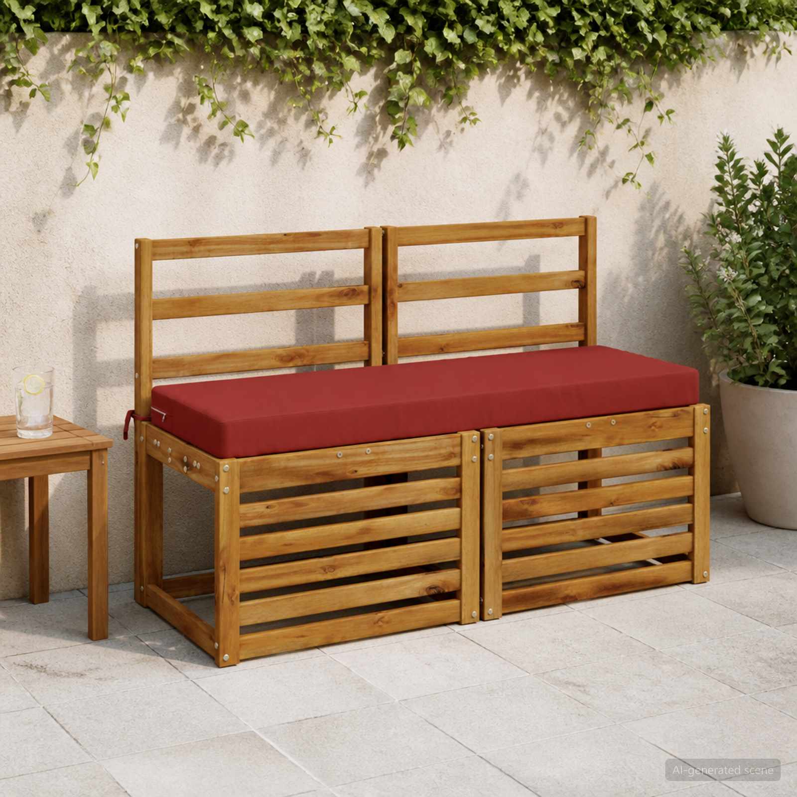 949618_1.jpg vidaXL Vankúš na lavičku SOEST 100% polyester Červená 100 x 40 x 8 cm – Obrázok 1
