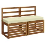 vidaXL Vankúš na lavičku SOEST 100% polyester Krémová 100 x 40 x 8 cm – Obrázok 2