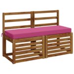 vidaXL Vankúš na lavičku SOEST 100% polyester Ružová 100 x 40 x 8 cm – Obrázok 3