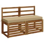 vidaXL Vankúš na lavičku SOEST 100% polyester Béžová 110 x 40 x 8 cm – Obrázok 3